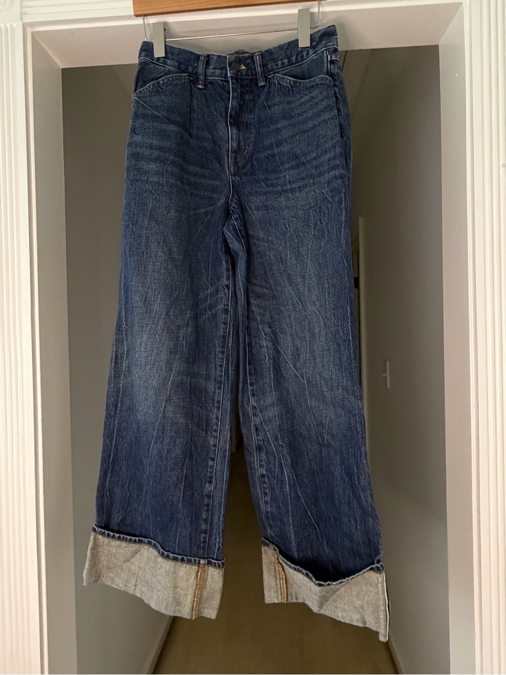 Madewell Super Wide-Leg Dark Blue Women's Jeans